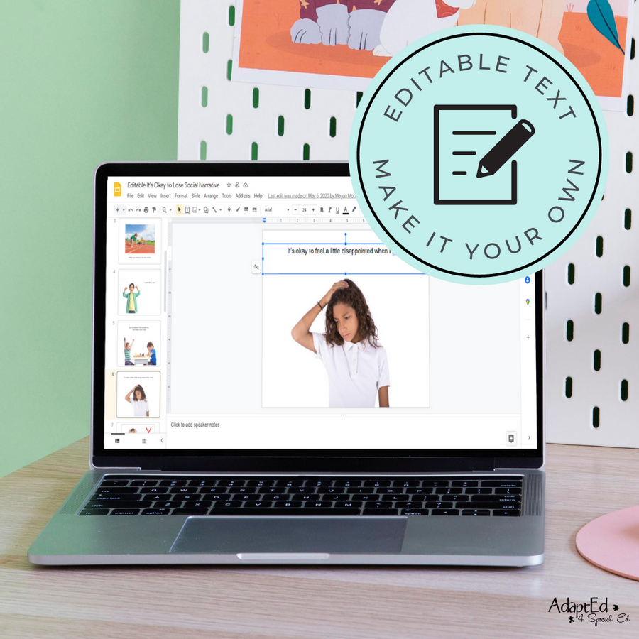 Social Story: It's Okay to Lose: Editable (Printable PDF) Social Skills - AdaptEd4SpecialEd