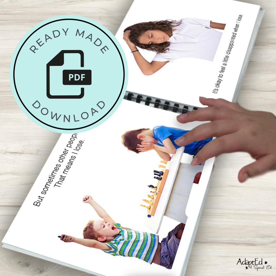 Social Story: It's Okay to Lose: Editable (Printable PDF) Social Skills - AdaptEd4SpecialEd