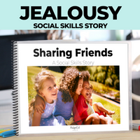 Thumbnail for Social Skills Story: Sharing My Friend | Feeling Jealous: Editable (Printable PDF )
