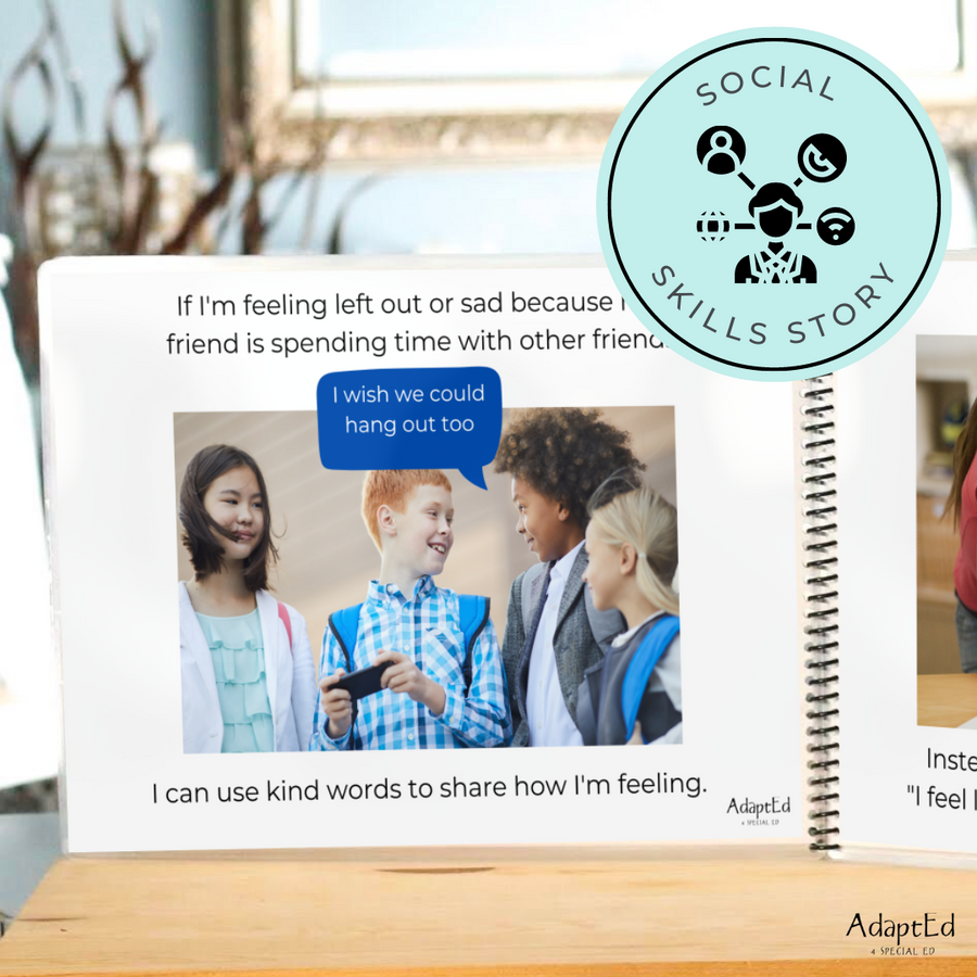 Social Skills Story: Sharing My Friend | Feeling Jealous: Editable (Printable PDF )