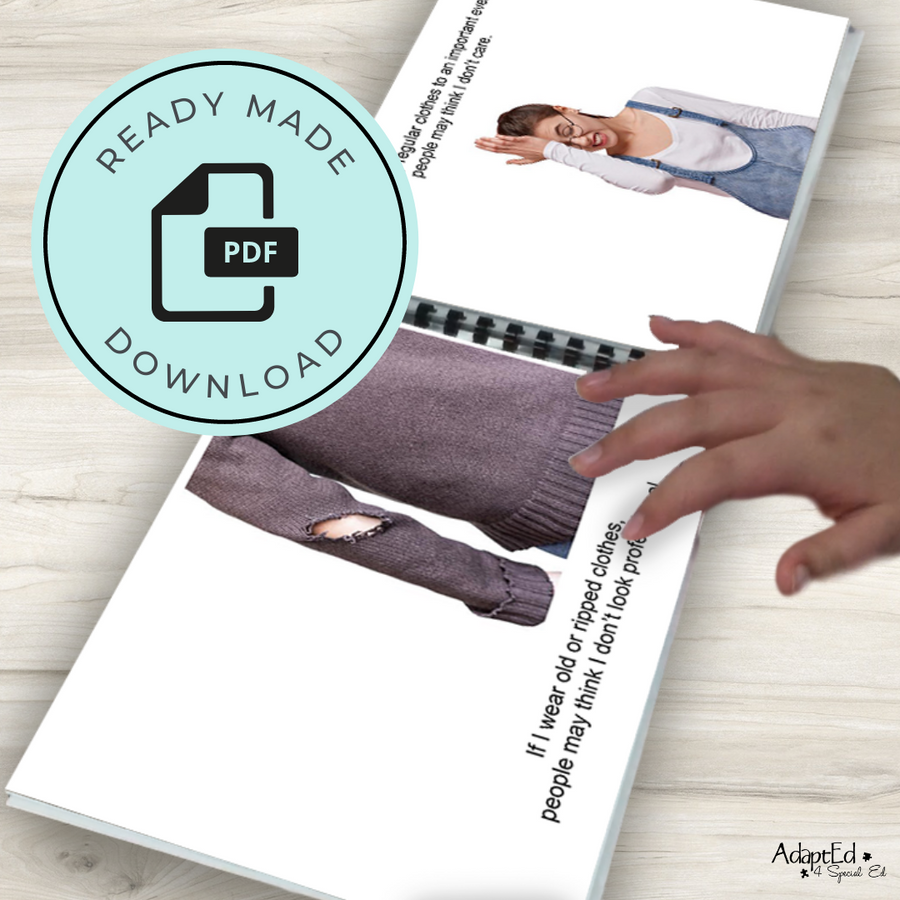 Social Skills Story: Dressing for a Job Interview: Editable (Printable PDF ) Job Skills - AdaptEd4SpecialEd