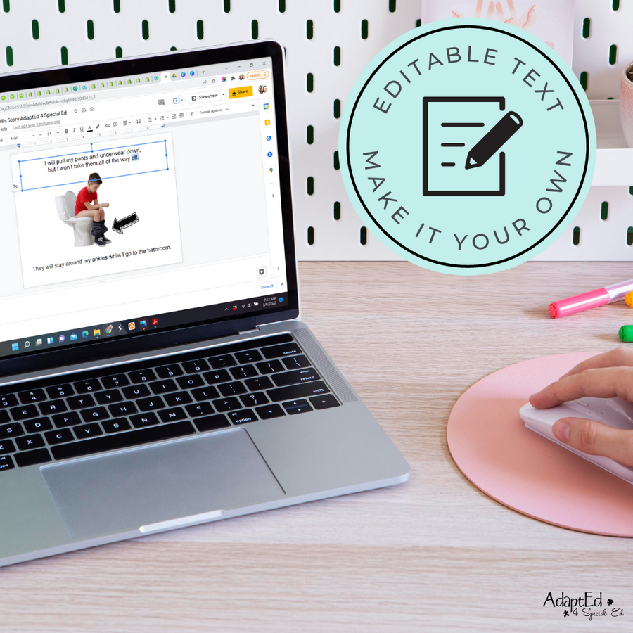 Social Narrative: Keeping My Clothes on in the Bathroom: Editable (Printable PDF ) Hygiene - AdaptEd4SpecialEd