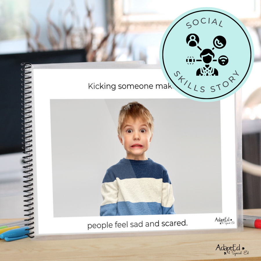 Social Skills Story: Kicking: Editable (Printable PDF ) Social Skills - AdaptEd4SpecialEd