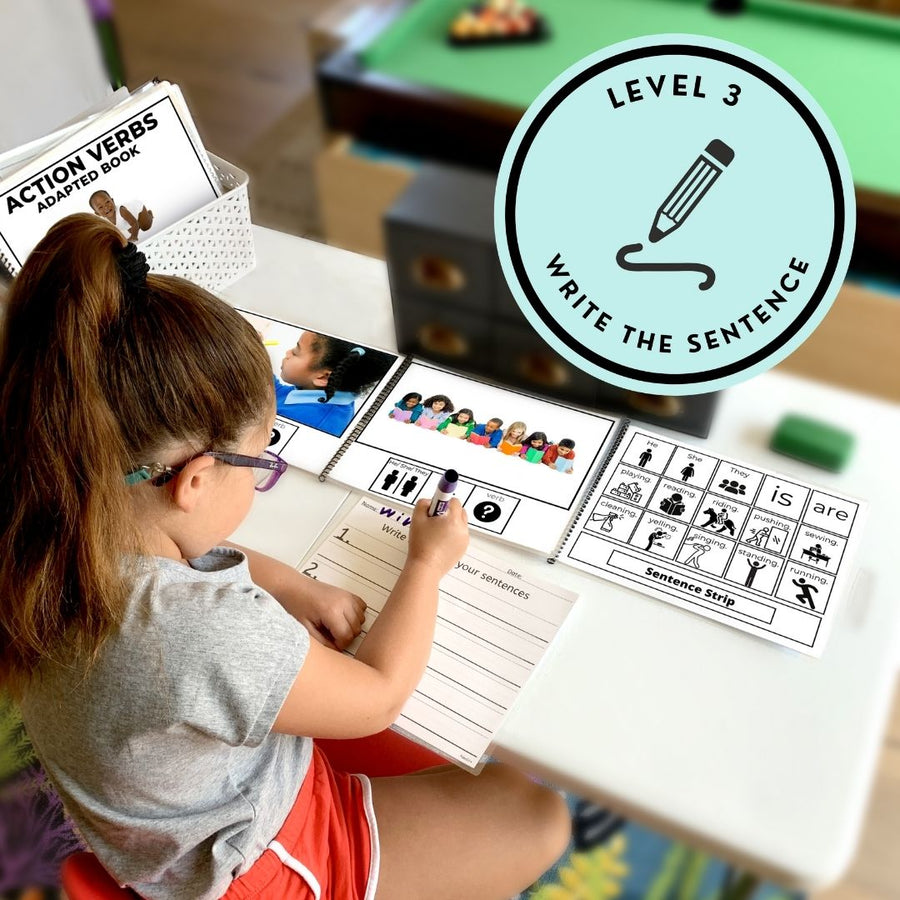 Action VERBS Adapted Books + File Folder Sorts (Printable PDF + Interactive Digital Versions) Verbs - AdaptEd4SpecialEd