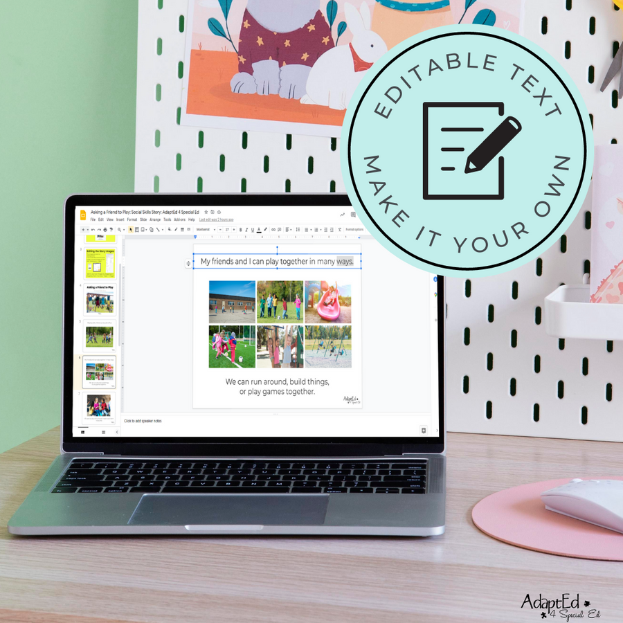 Social Skills Story: Making Friends | Asking a Friend to Play: Editable (Printable PDF ) Social Skills - AdaptEd4SpecialEd