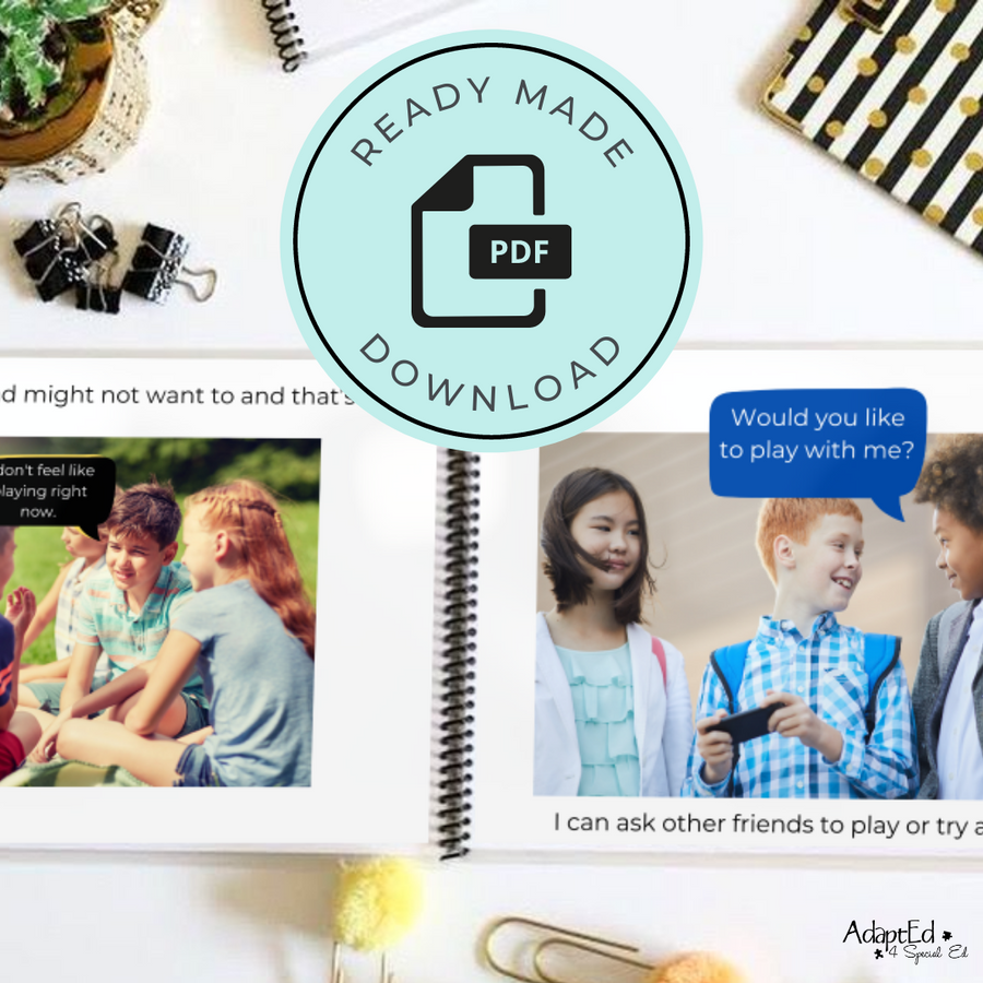 Social Skills Story: Making Friends | Asking a Friend to Play: Editable (Printable PDF ) Social Skills - AdaptEd4SpecialEd