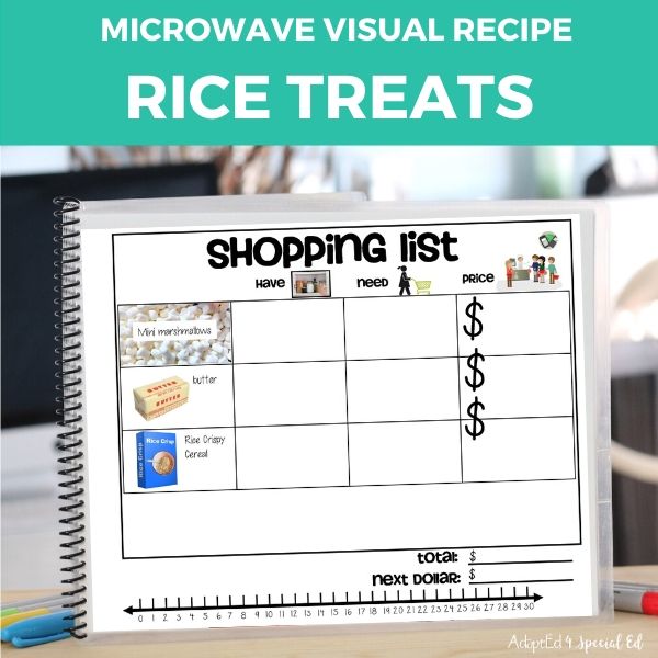 Visual Recipe: Microwave Marshmallow Rice Treats (Printable PDF) - AdaptEd4SpecialEd
