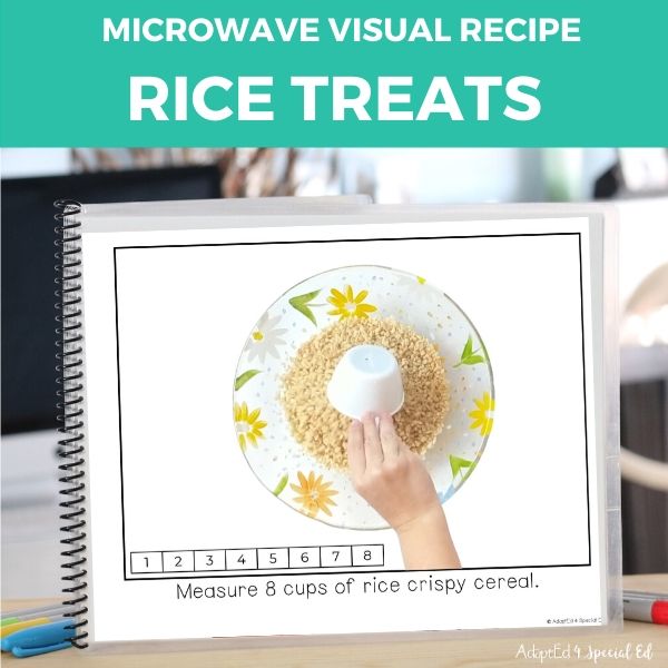 Visual Recipe: Microwave Marshmallow Rice Treats (Printable PDF) - AdaptEd4SpecialEd