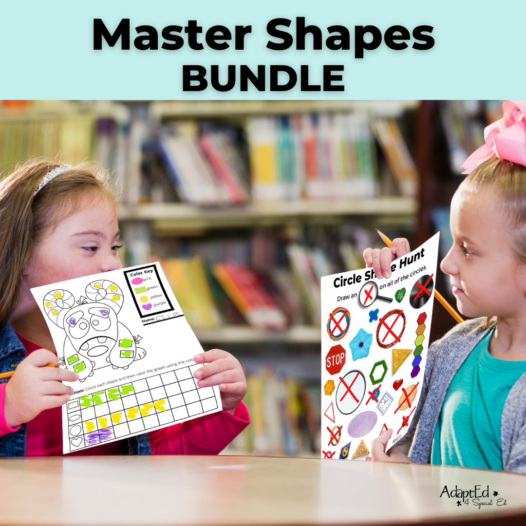 Master 2D Shapes Bundle: Adapted Books, File Folders and Worksheets - AdaptEd4SpecialEd