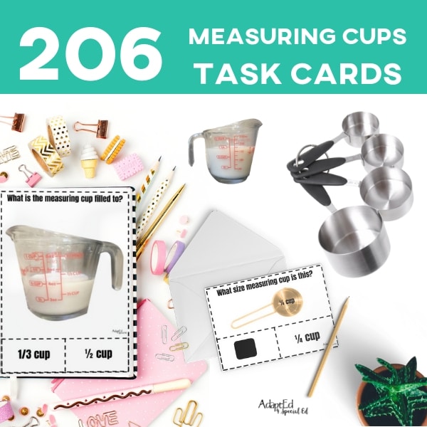 Task Cards: Measuring Cups (Printable PDF) Life Skills - AdaptEd4SpecialEd