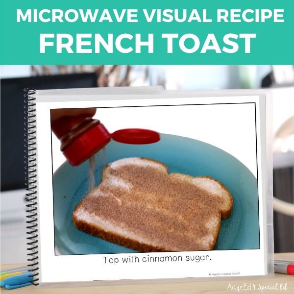 Visual Recipe: Microwave French Toast (Printable PDF) - AdaptEd4SpecialEd