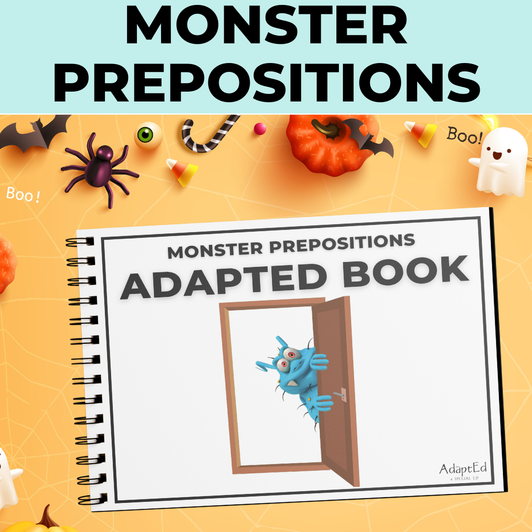 Monster Positional Words: Task Cards and Adapted Book (Printable and Interactive Digital)