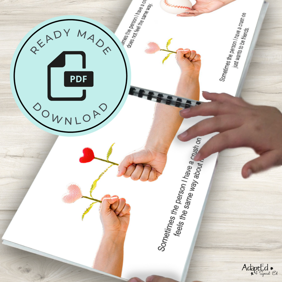 Social Skills Story: My Crush Doesn't Feel The Same Way: Unrequited Love: Editable (Printable PDF ) Puberty - AdaptEd4SpecialEd
