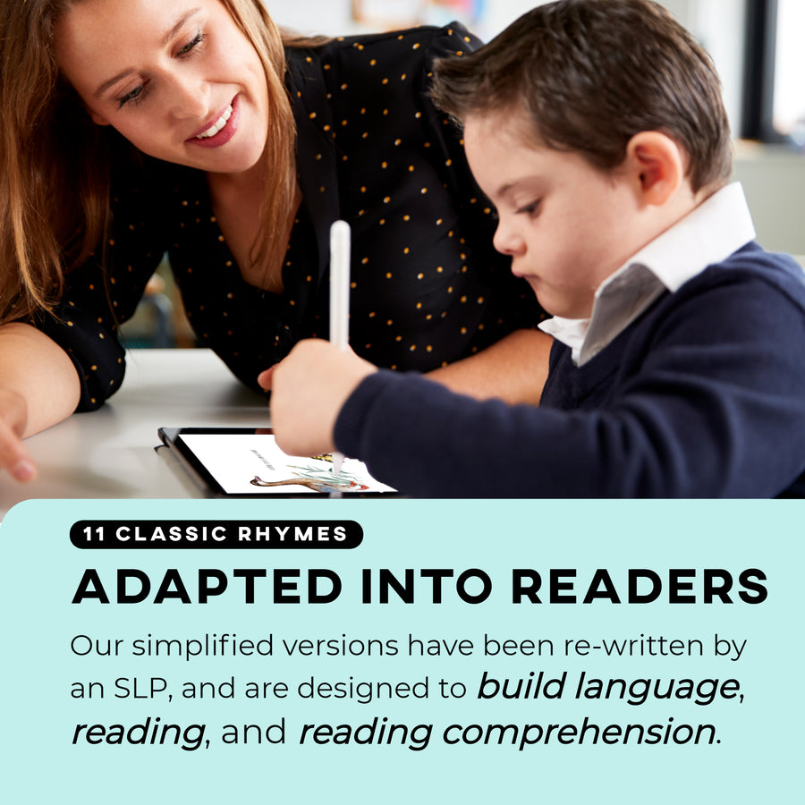 Nursery Rhymes Emergent Readers + Comprehension Bundle (Printable PDF) - AdaptEd4SpecialEd