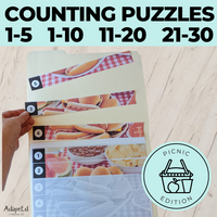 Thumbnail for Picnic Counting Puzzles: Counting 1-5 1-10 11-20 21-30 (Printable PDF)