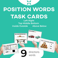 Thumbnail for Task Cards: Position Words: Left, Right, Middle, Top, Bottom, Inside, Outside, Above and Below (Interactive Digital + Printable PDF) Prepositions - AdaptEd4SpecialEd