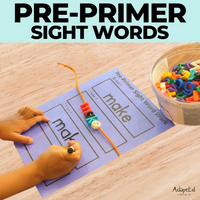 Thumbnail for Pre Primer Sight Words Word Work - AdaptEd4SpecialEd