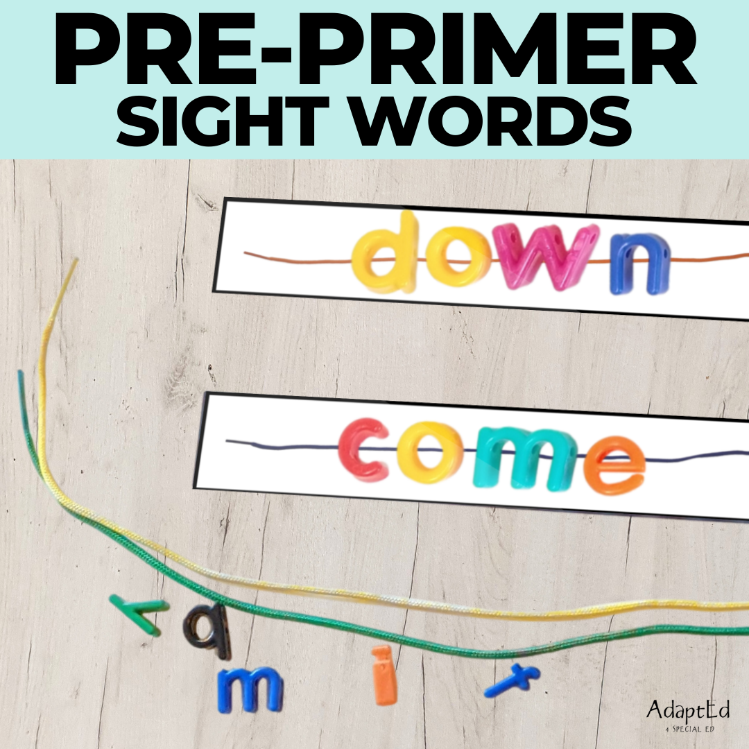 Pre Primer Sight Words Letter Beads - AdaptEd4SpecialEd