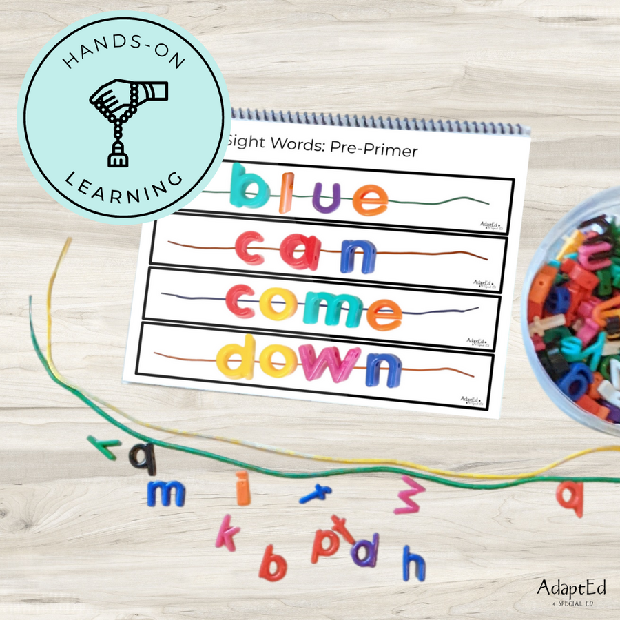 Pre Primer Sight Words Letter Beads - AdaptEd4SpecialEd