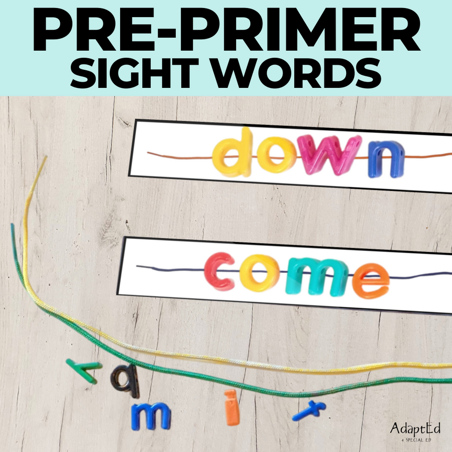 Pre Primer Sight Words Letter Beads - AdaptEd4SpecialEd