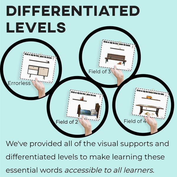 Task Cards: Position Words: Left, Right, Middle, Top, Bottom, Inside, Outside, Above and Below (Interactive Digital + Printable PDF) Prepositions - AdaptEd4SpecialEd