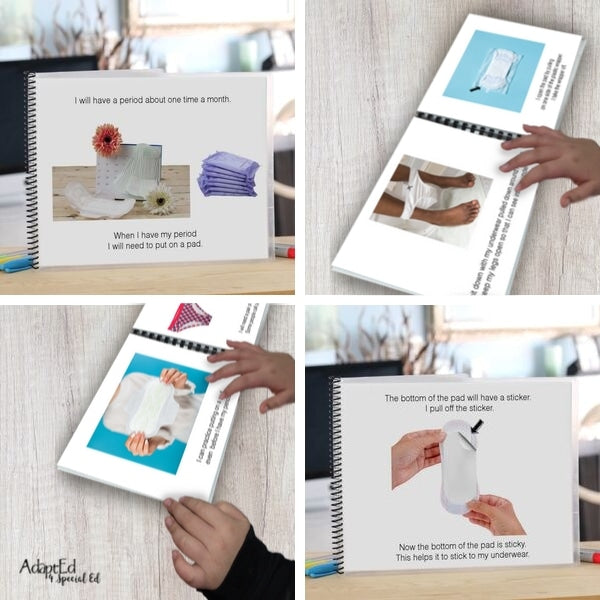 Social Skills Story: Putting on a Pad: Editable (Printable PDF ) Puberty - AdaptEd4SpecialEd