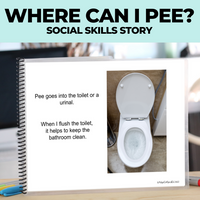 Thumbnail for Social Skills Story: Where Can I Pee? Public Urination: Editable (Printable PDF ) Hygiene - AdaptEd4SpecialEd
