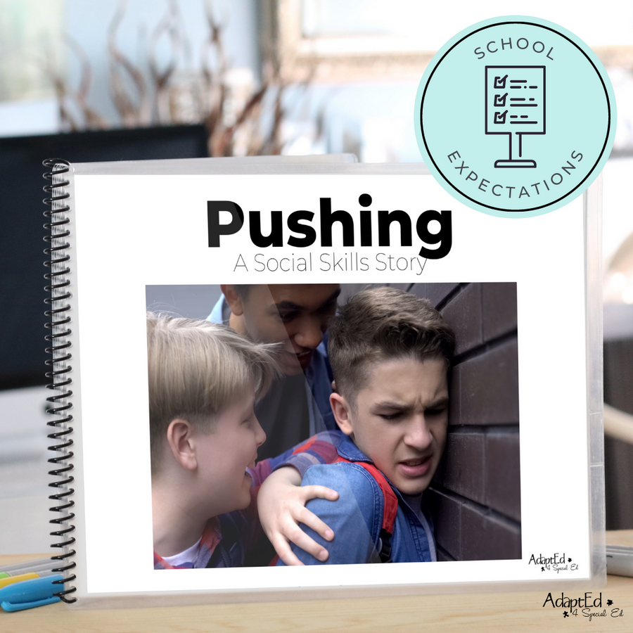 Social Skills Story: Pushing: Editable (Printable PDF ) Social Skills - AdaptEd4SpecialEd