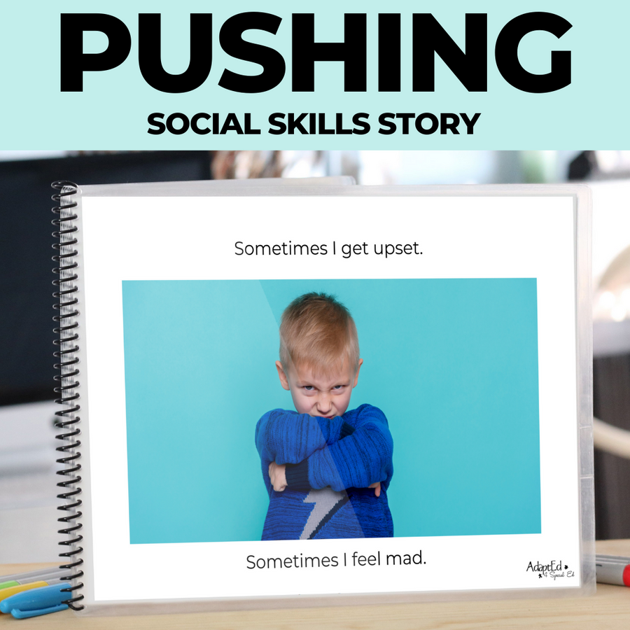Social Skills Story: Pushing: Editable (Printable PDF ) Social Skills - AdaptEd4SpecialEd