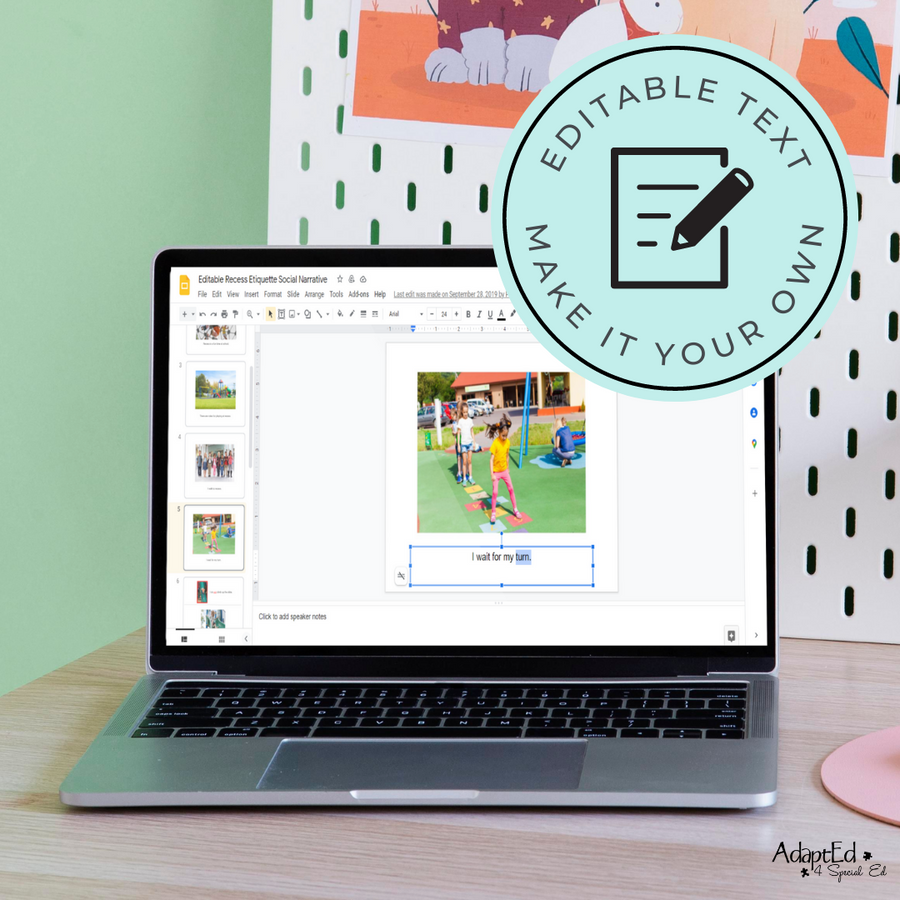 Social Skills Story: Recess Etiquette: Editable (Printable PDF ) School - AdaptEd4SpecialEd
