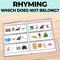 Thumbnail for Rhyme Rhyming Phonemic Awareness Activity File Folders Task Cards - AdaptEd4SpecialEd