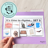 Thumbnail for It's Time to Rhyme Rhyming File Folders Cut & Paste Worksheets Adapted Book - AdaptEd4SpecialEd