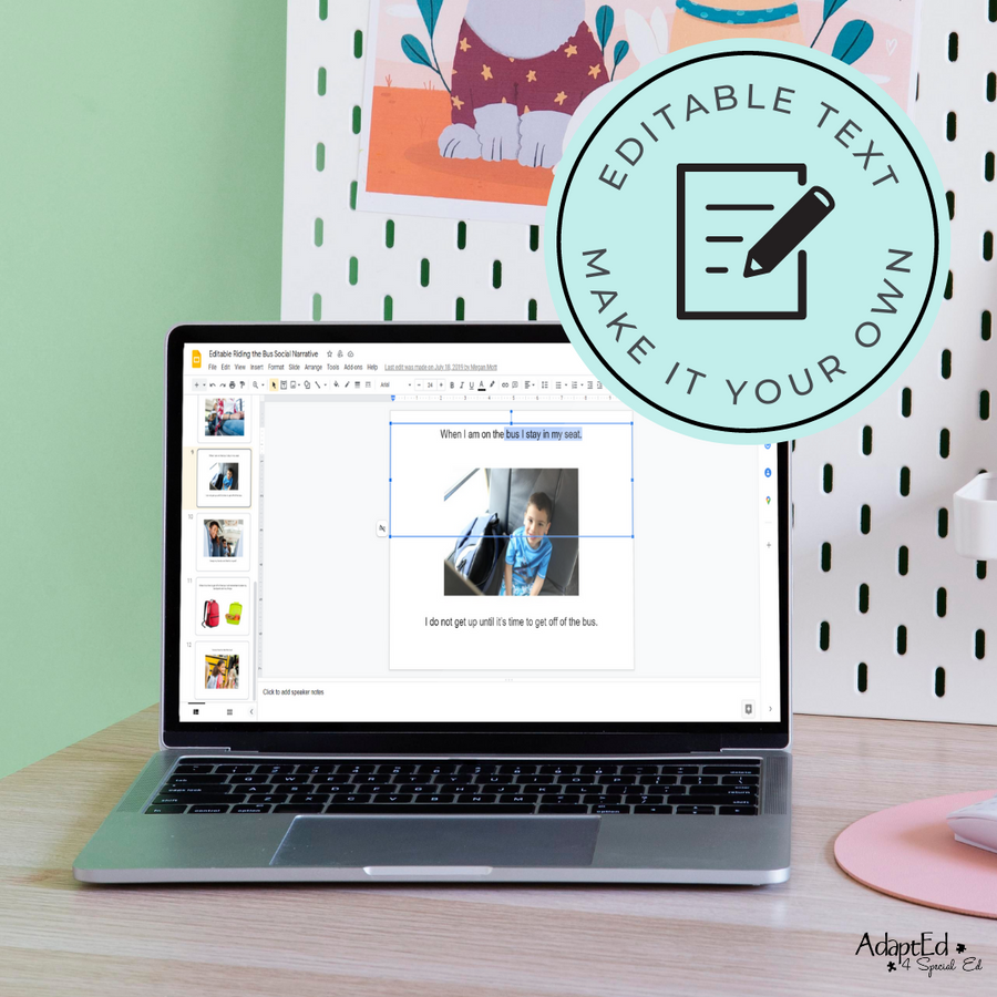 Social Skills Story: Riding the Bus: Editable (Printable PDF ) School - AdaptEd4SpecialEd