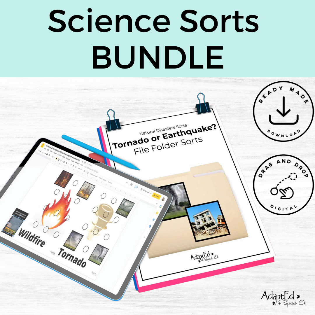 Science Sorts: File Folder GROWING BUNDLE (Printable PDF + Digital) File Folders - AdaptEd4SpecialEd