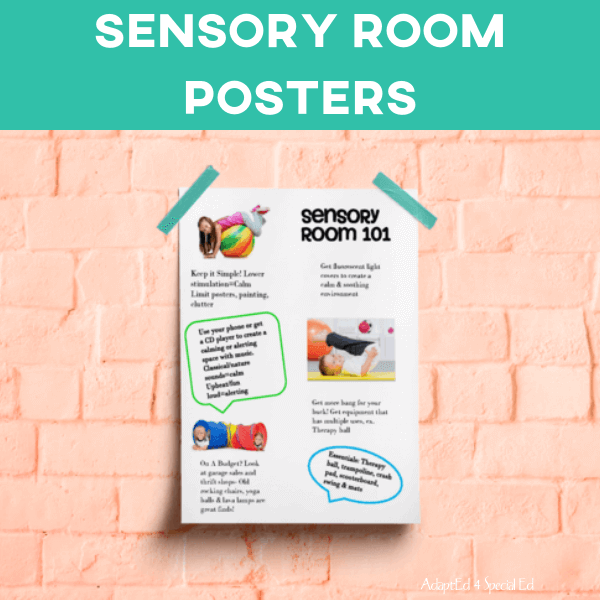 Sensory Room Posters: Set of 4 (Printable PDF) Posters - AdaptEd4SpecialEd