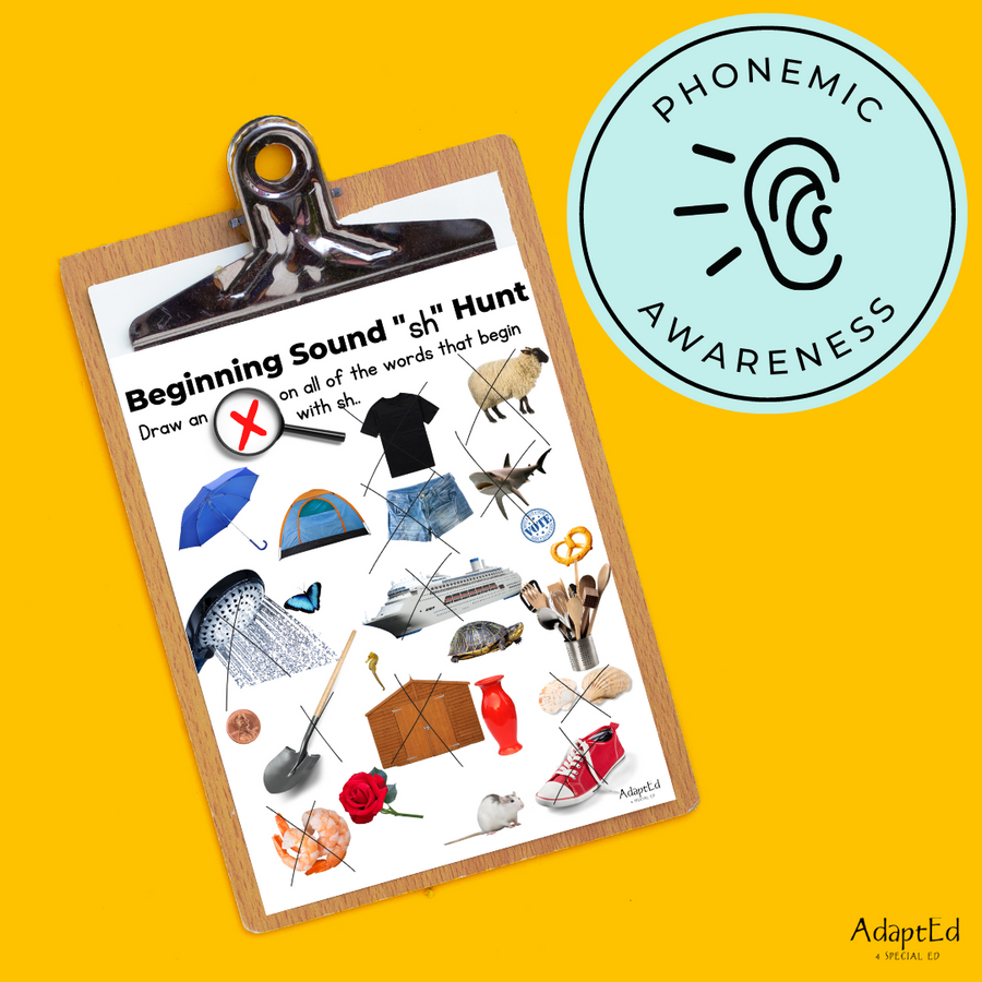 Digraph Beginning Sounds I Spy "Sh" - AdaptEd4SpecialEd