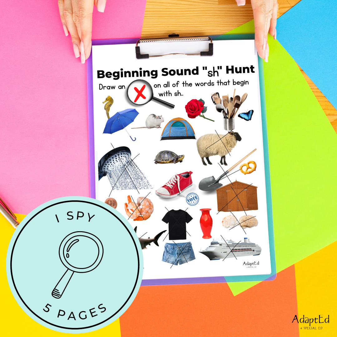Digraph Beginning Sounds I Spy "Sh" - AdaptEd4SpecialEd