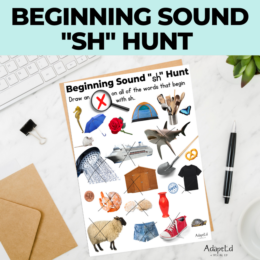 Digraph Beginning Sounds I Spy "Sh" - AdaptEd4SpecialEd