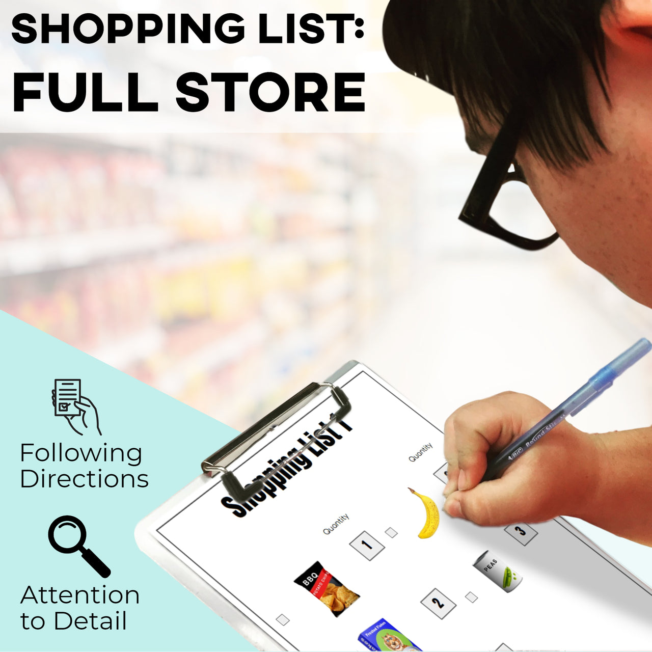 Shopping List: Mixed Full Store (Interactive Digital + Printable PDF) Shopping Lists - AdaptEd4SpecialEd