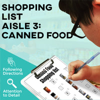 Thumbnail for Follow the Shopping List: Canned Foods (Interactive Digital + Printable PDF) Shopping Lists - AdaptEd4SpecialEd