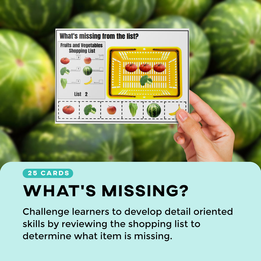 Follow the Shopping List: Fruits and Veggies (Interactive Digital + Printable PDF) Shopping List - AdaptEd4SpecialEd