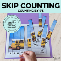 Thumbnail for Skip Counting Puzzles: Counting by 4's: Vehicles Transportation (Printable PDF) - AdaptEd4SpecialEd