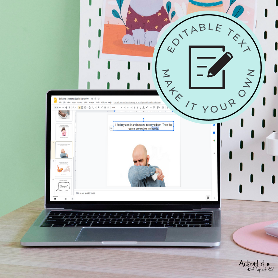 Social Narrative: Sneezing (Printable PDF ) Hygiene - AdaptEd4SpecialEd