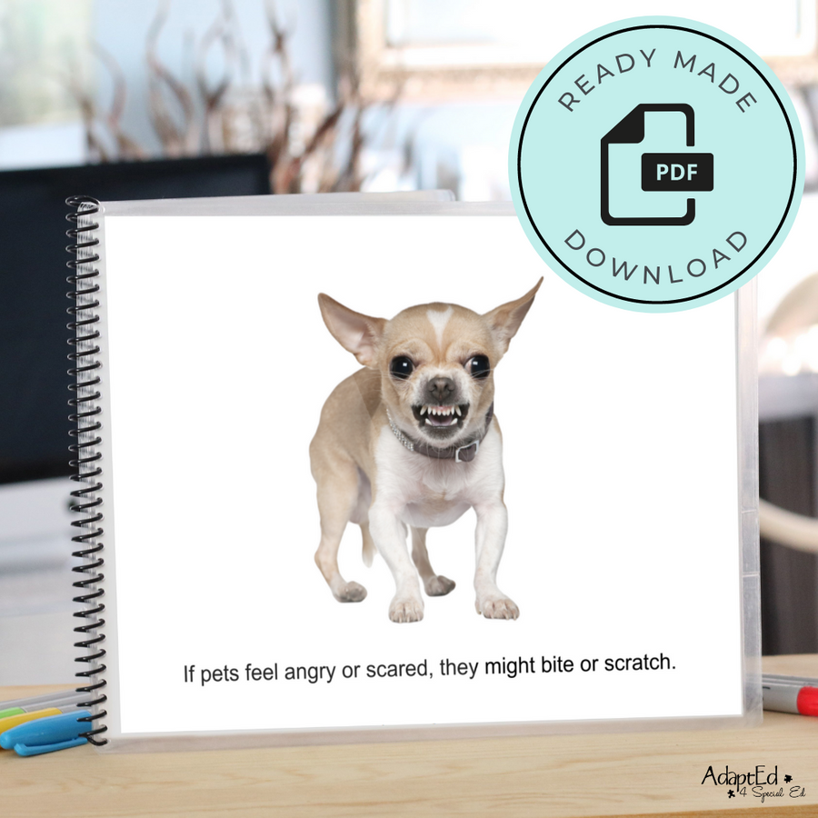 Social Skills Story: Being Nice to Pets: Editable (Printable PDF ) Life Skills - AdaptEd4SpecialEd