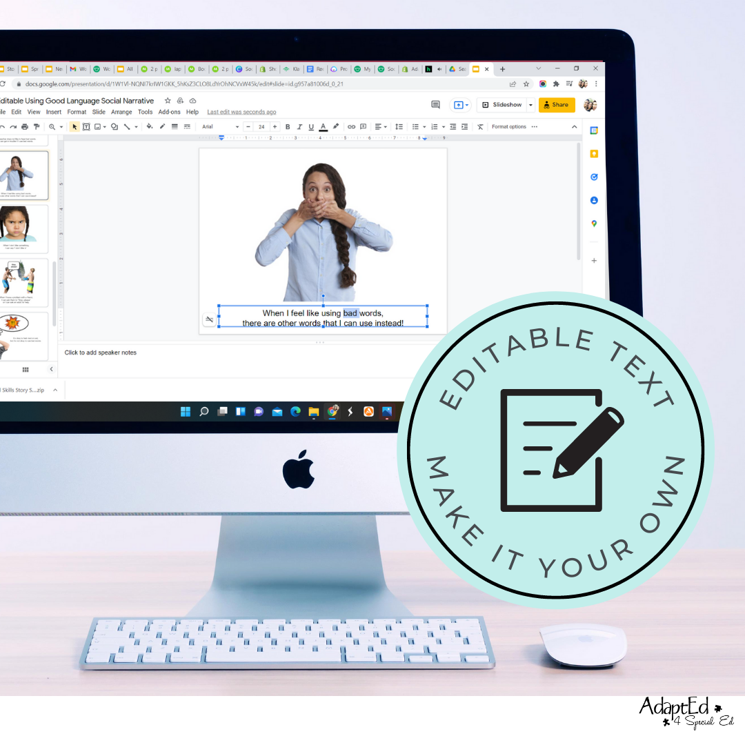Social Story: Using Good Language: Swear Words/ Curse Words: Editable Social Skills - AdaptEd4SpecialEd