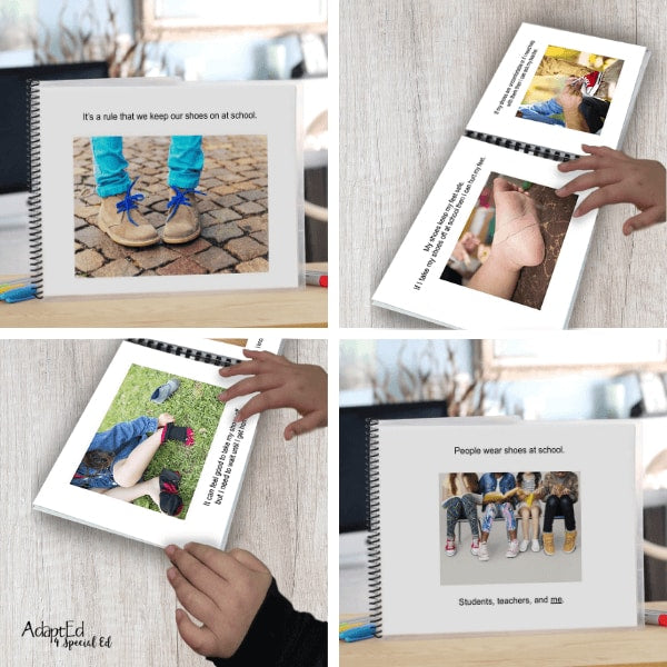 Social Skills Story: Keeping My Shoes On: Editable (Printable PDF ) School - AdaptEd4SpecialEd