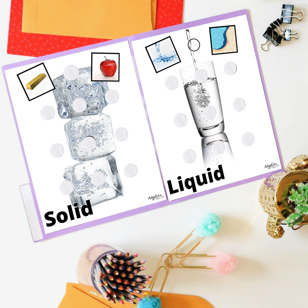 Science Sorts: States of Matter Solid, Liquid Gas File Folders (Printable PDF + Digital) File Folders - AdaptEd4SpecialEd