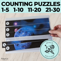 Thumbnail for Space Counting Puzzles: Counting 1-5 1-10 11-20 21-30 (Printable PDF)