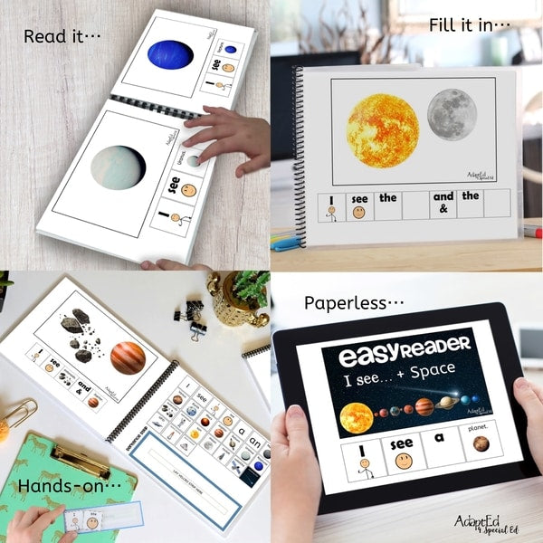 Emergent Readers: Space (Interactive Digital + Printable PDF) - AdaptEd4SpecialEd
