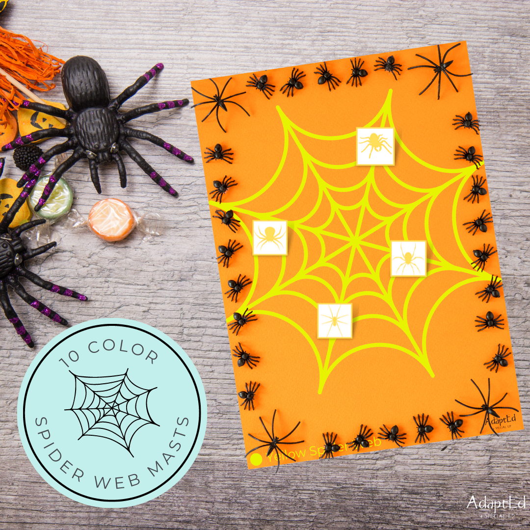 Halloween Spider Web Color Sorts 🎃 (Printable PDF) Wh Questions - AdaptEd4SpecialEd